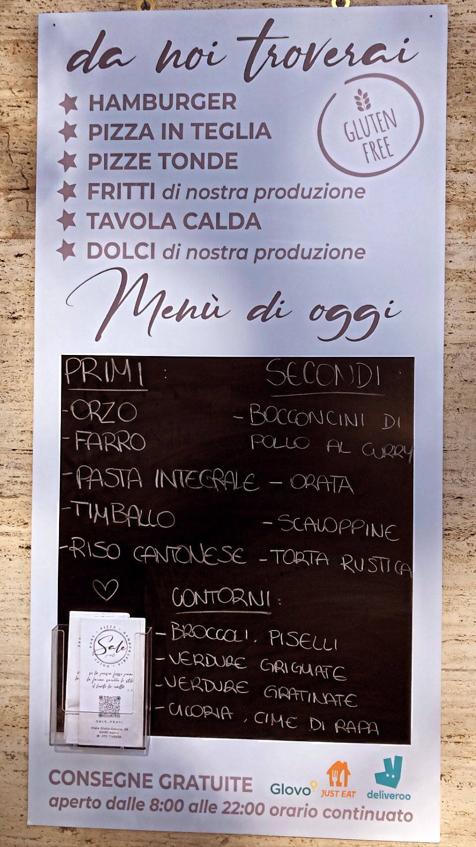Menu di Sale Prati pizzeria a taglio 