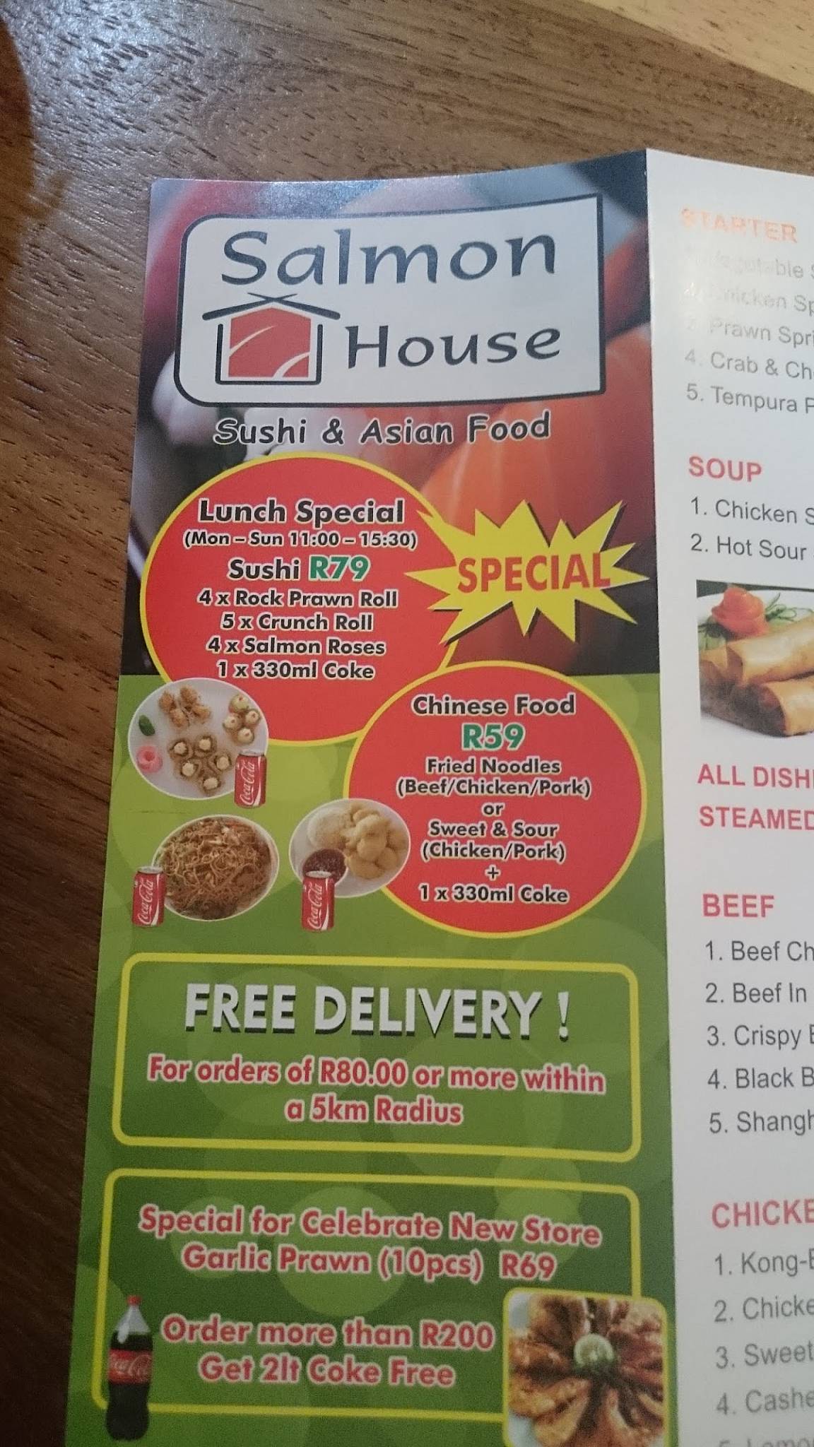 Menu at Salmon House, Goedemoed,Durbanville restaurant, Cape Town, 20
