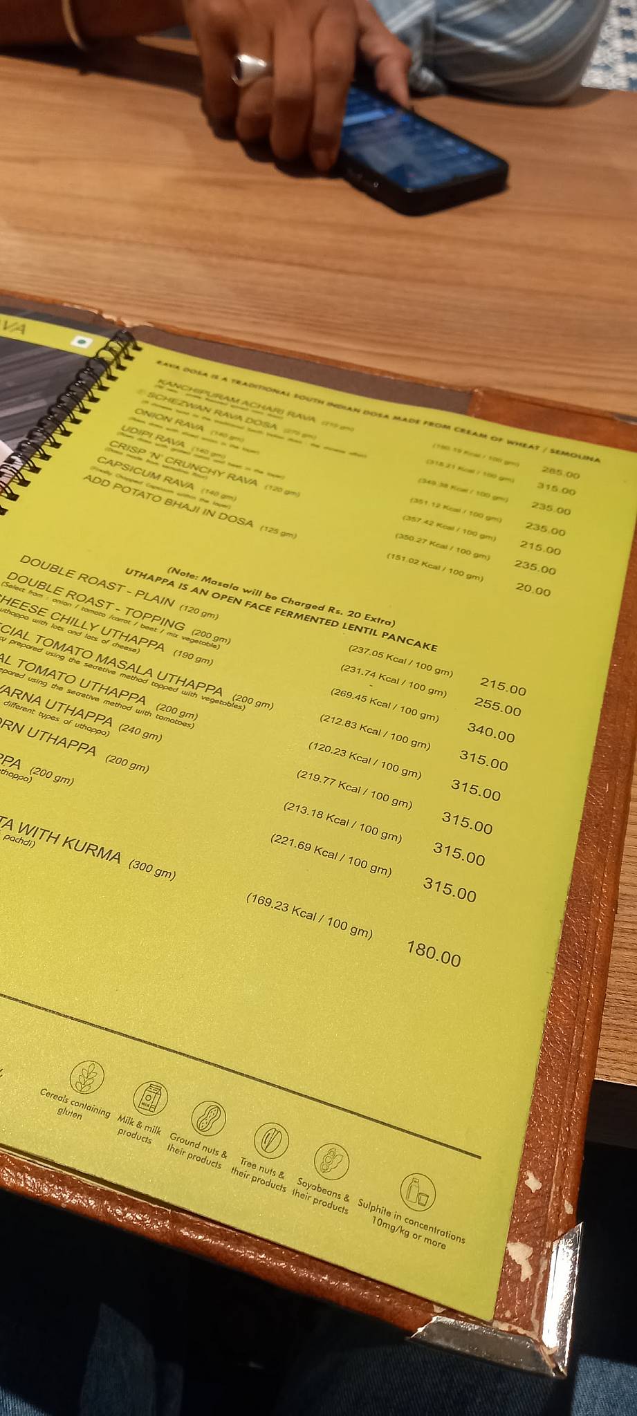 Sankalp Restaurant - Best south Indian restaurant in Udaipur menu