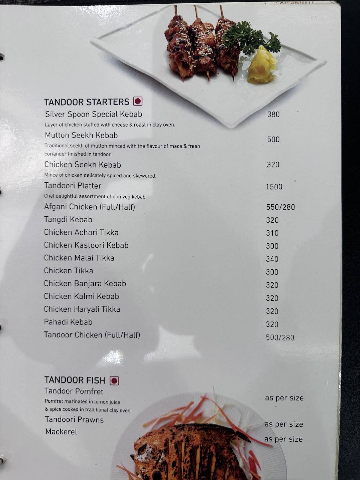 Silver spoon menu
