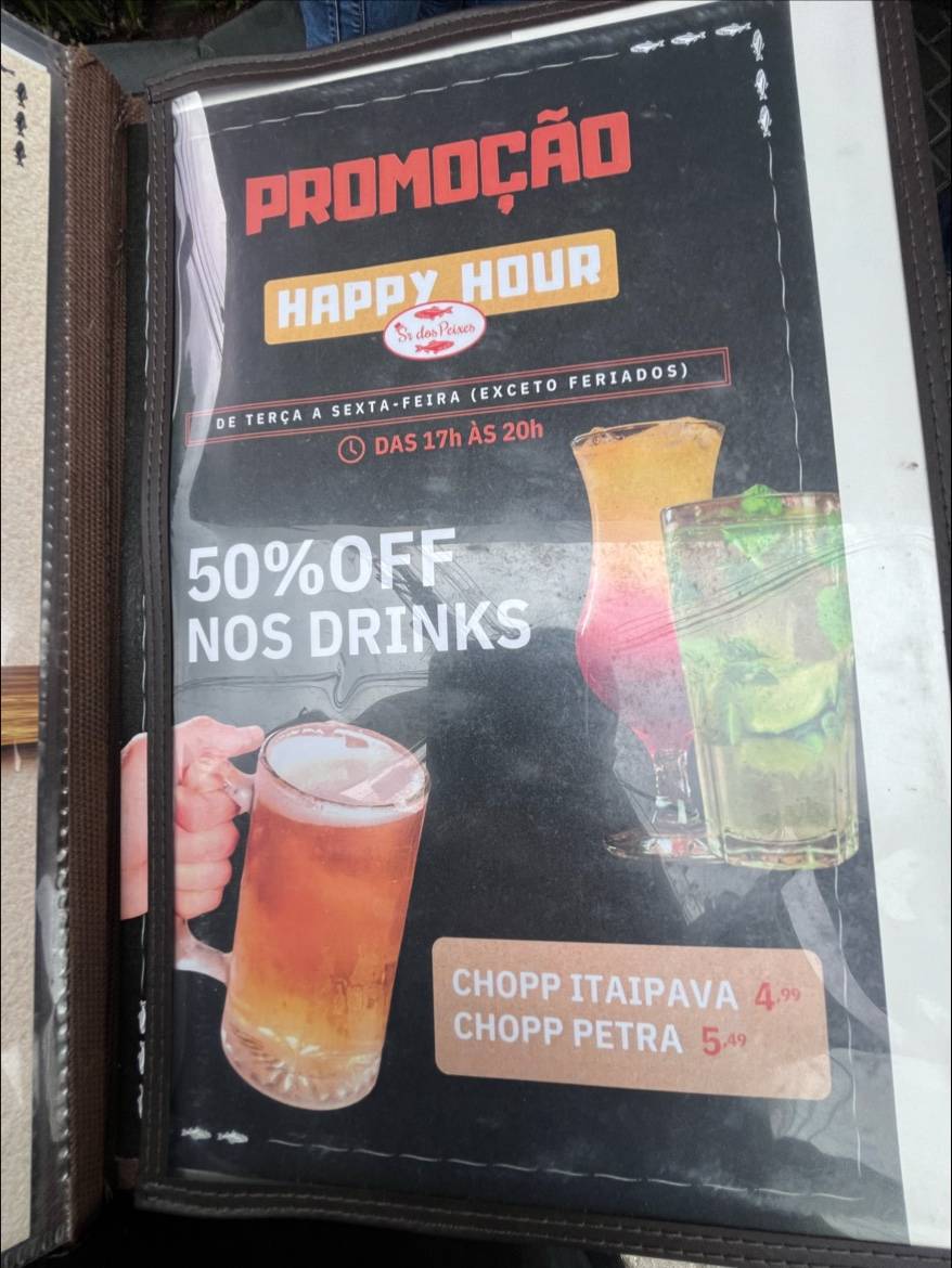 Sr. dos Peixes cardápio