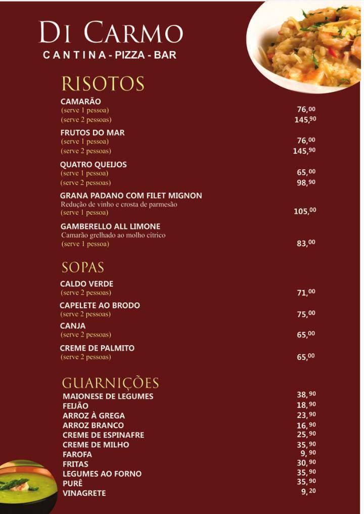 Di Carmo Cantina Pizza Bar cardápio