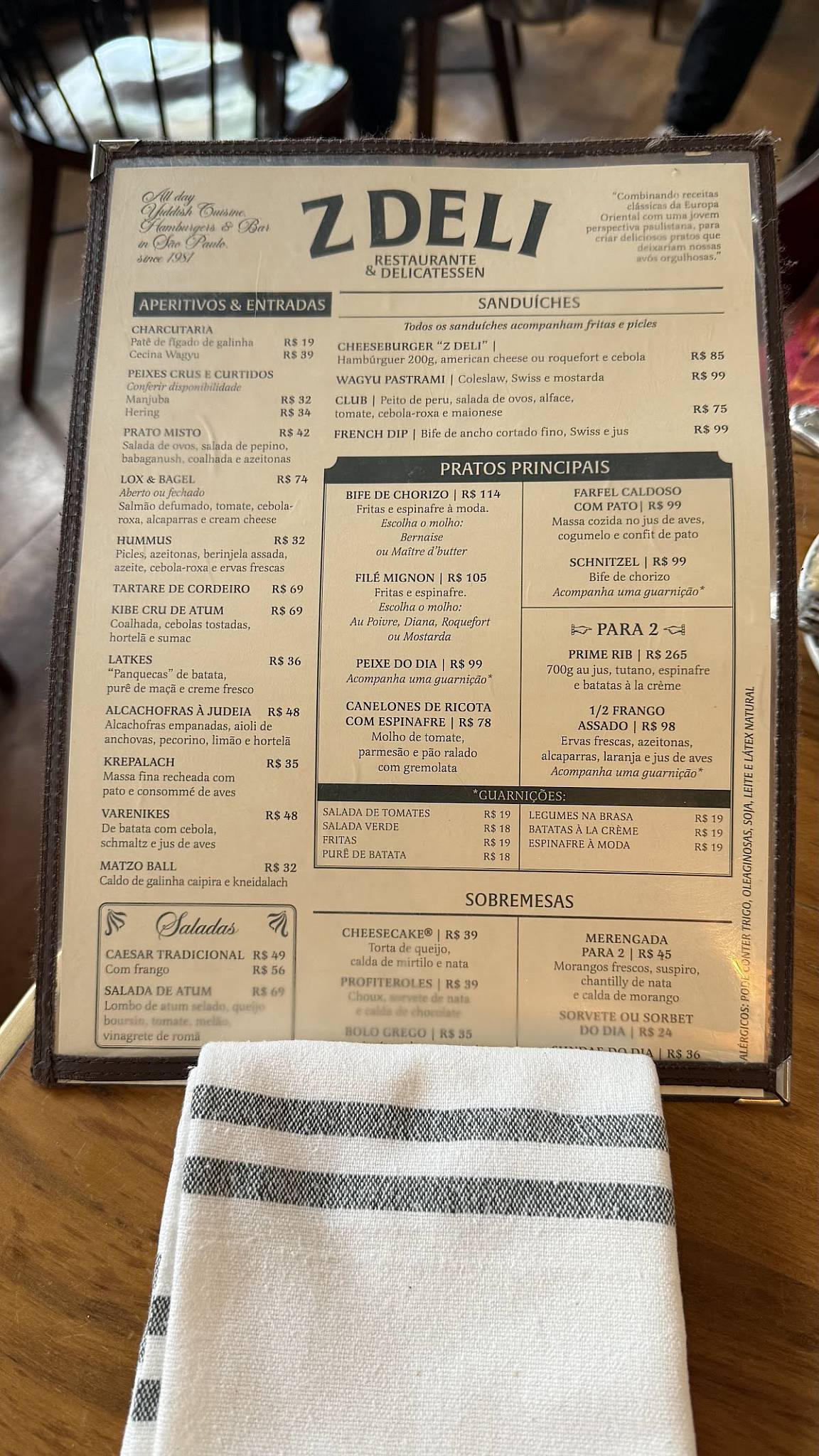 Z Deli Restaurante & Delicatessen cardápio