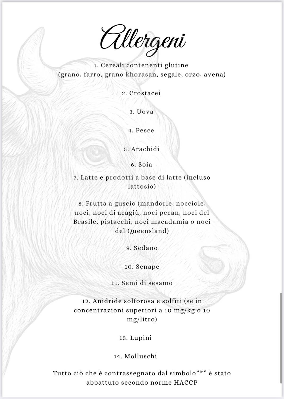 Menu di Sapori d'Italia 