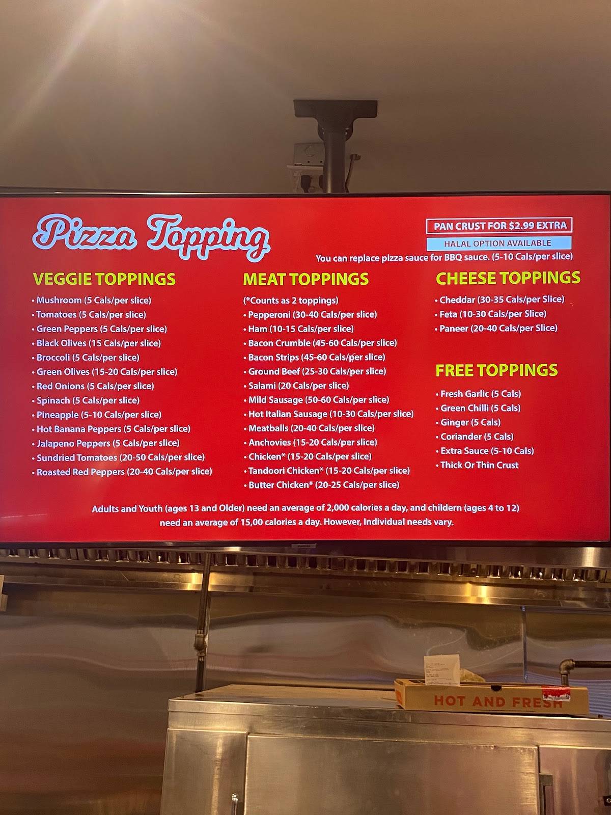 Menu at Pizza Depot restaurant, Sarnia