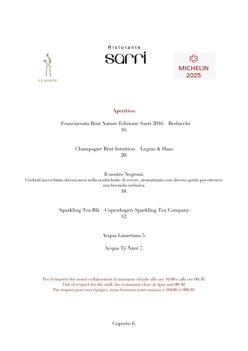 Menu di Sarri 
