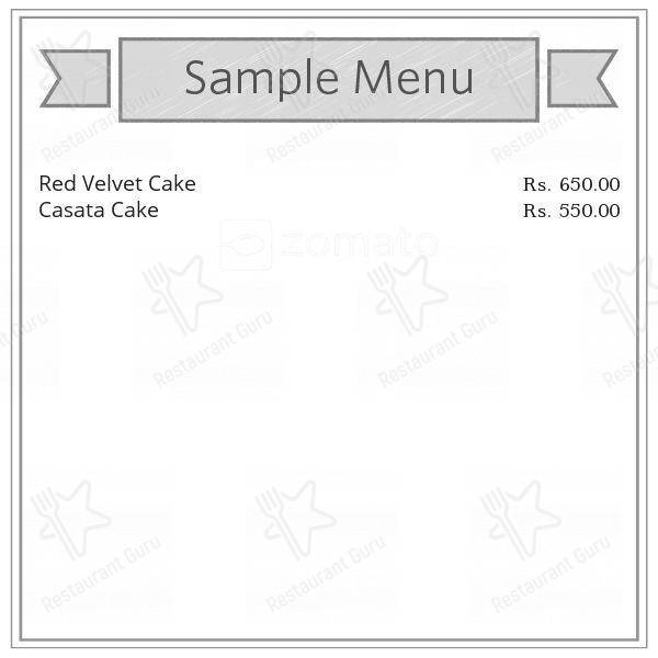Sashmick's Bakery menu