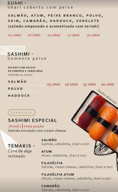 Sask Sushi Delivery cardápio