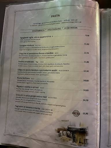 Menu de Sasso D'Oro