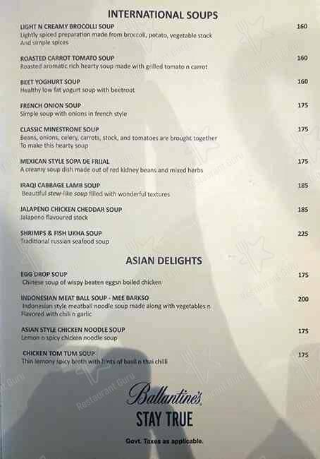 Satkar Grande menu