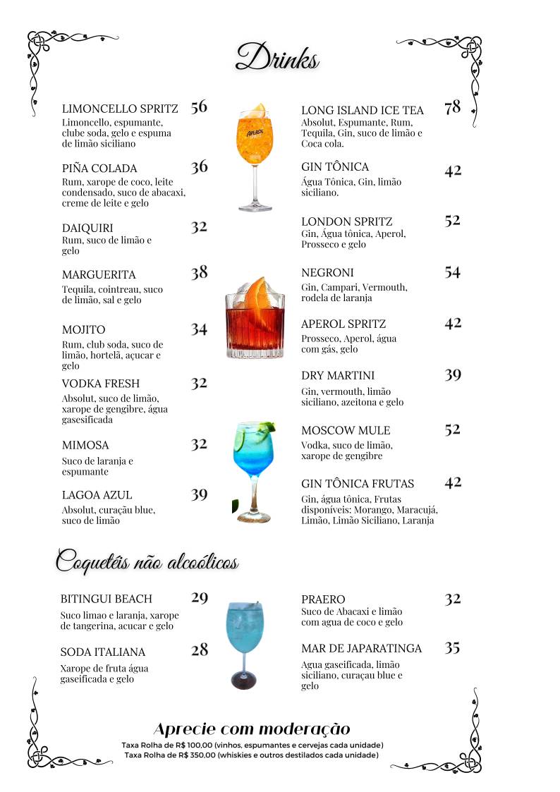Scalini Restaurante cardápio