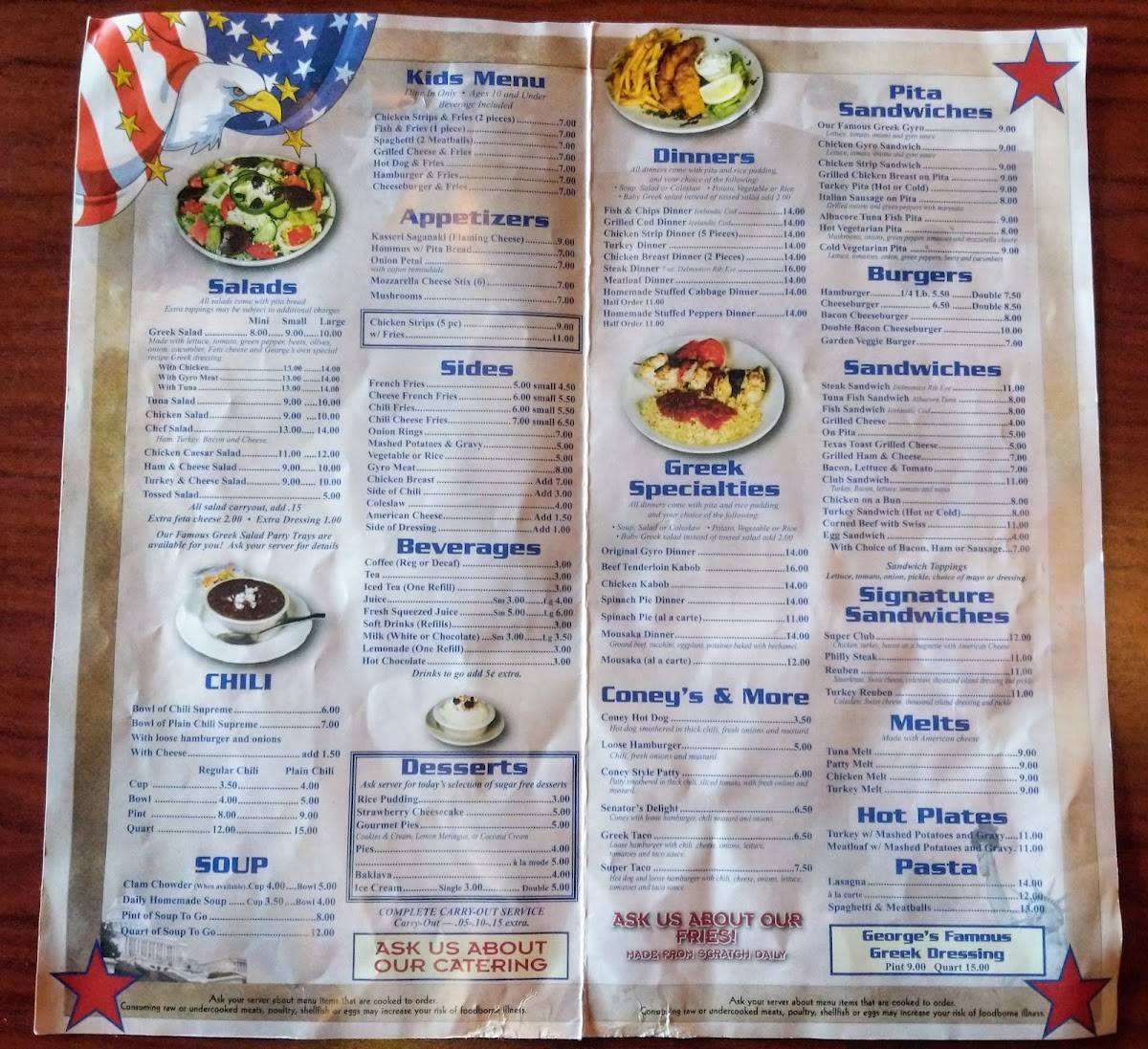 Menu at Senate Coney Island & Restaurant, Livonia, Plymouth Rd