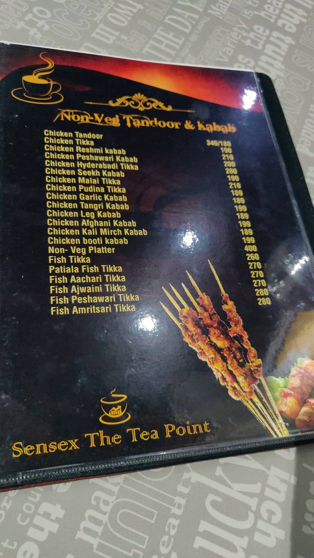 Sensex The Tea Point menu