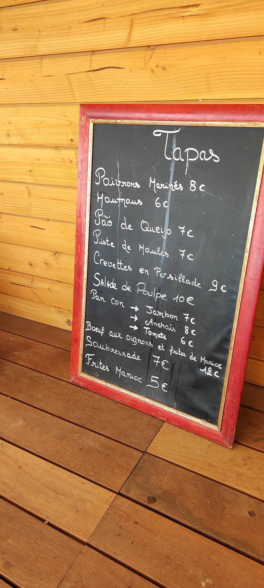 Menu de La Praia