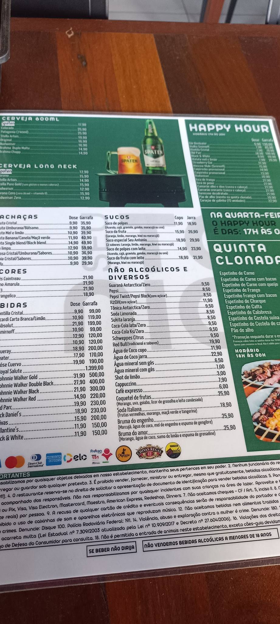 Seu Antonio Bar e petiscaria cardápio