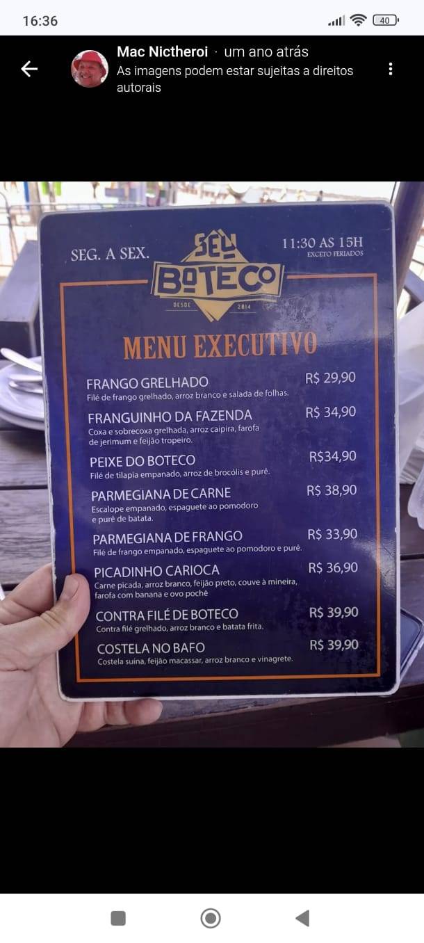 Seu Boteco cardápio