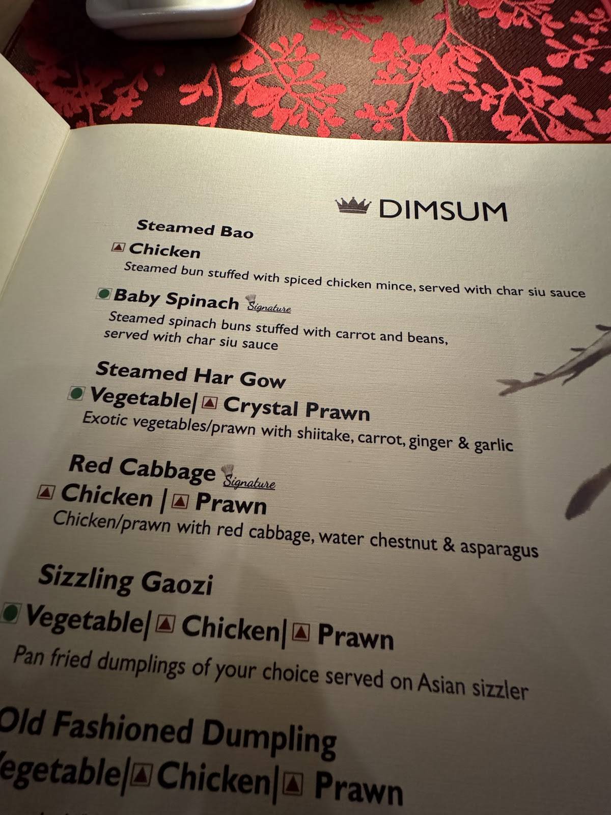 Shao menu
