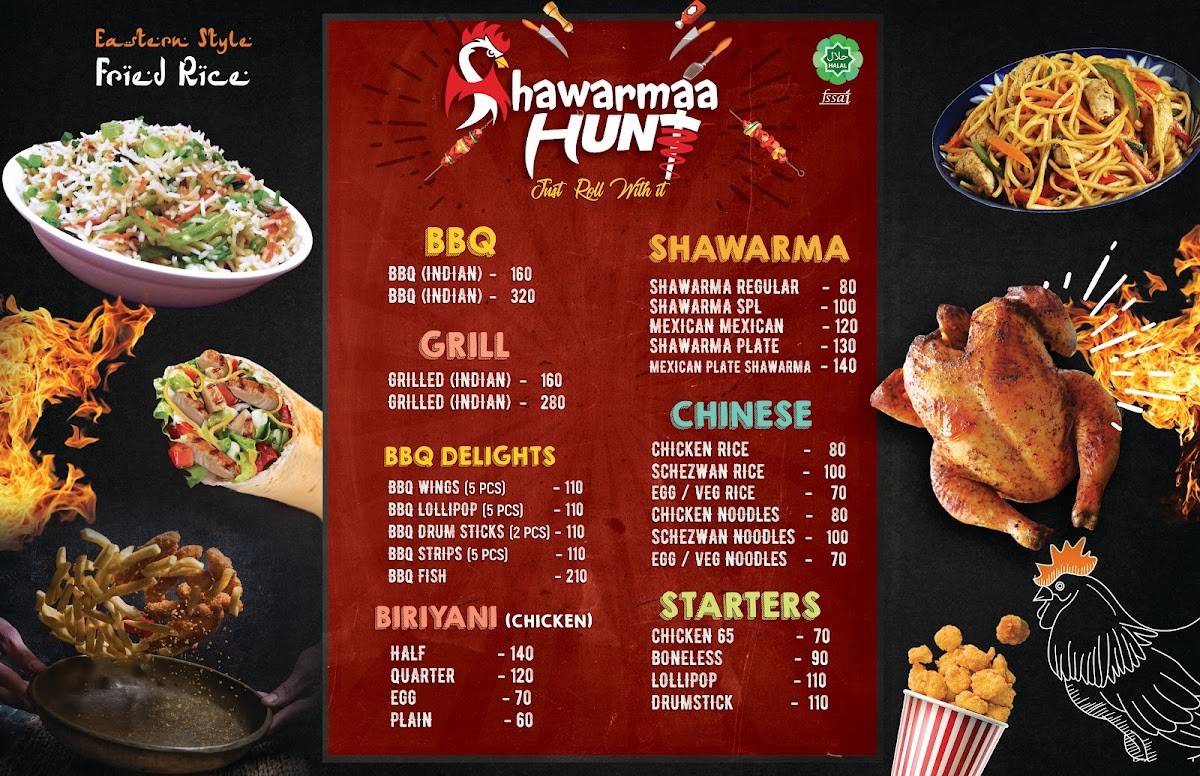 Shawarma Hunt menu
