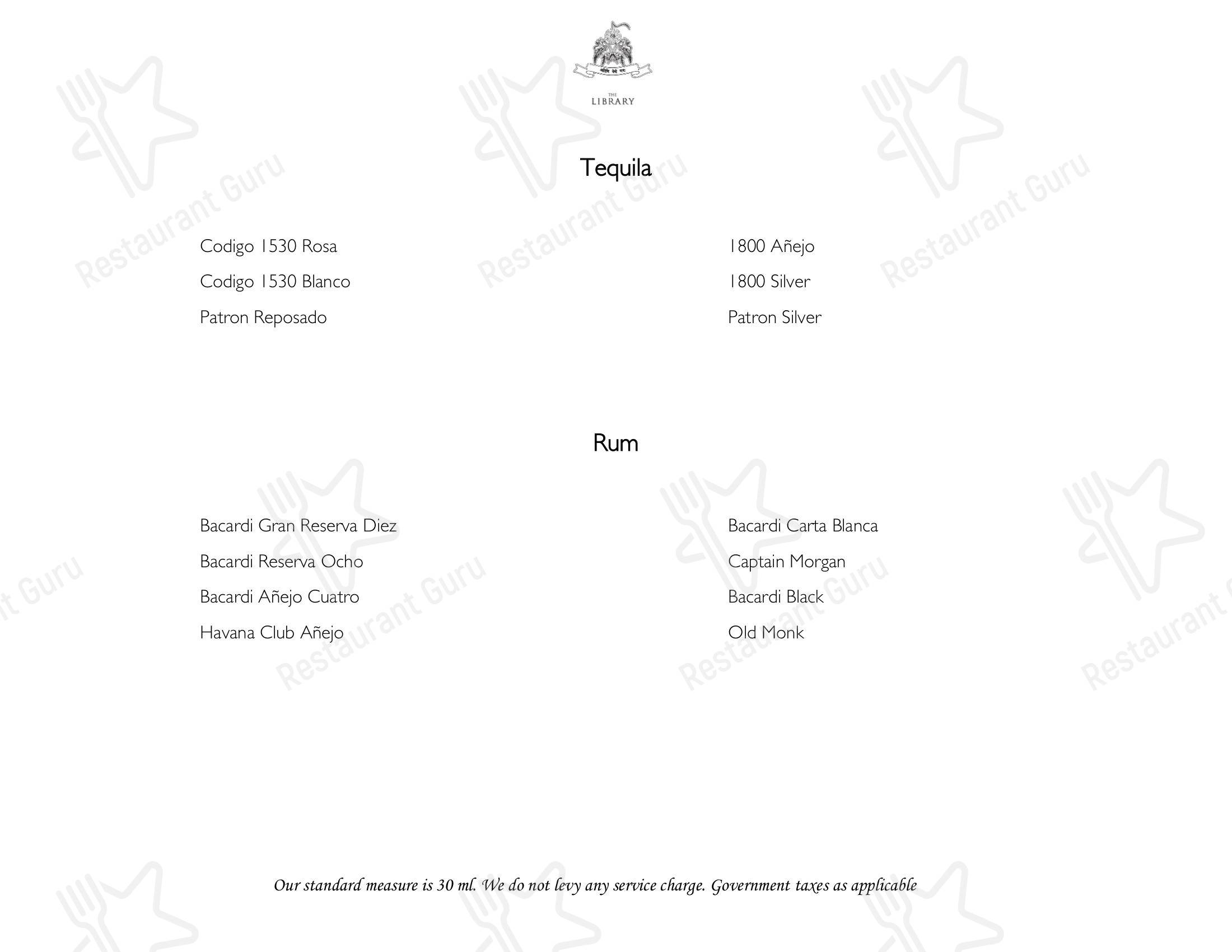 Sheesh Mahal in Udaipur - Menu