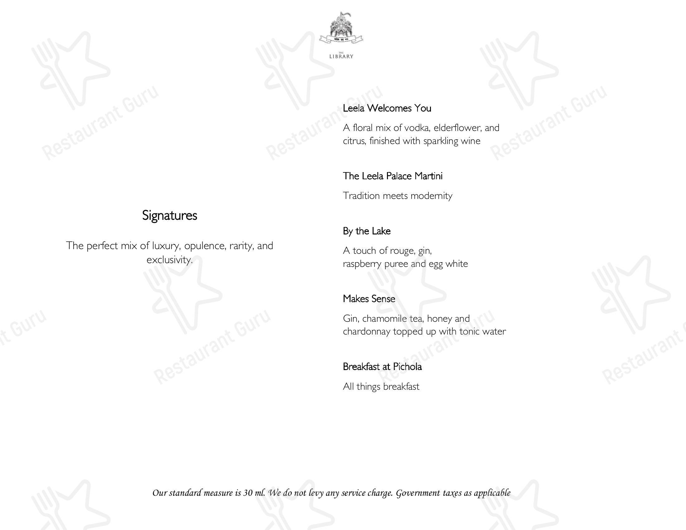 Menu for the Sheesh Mahal restaurant