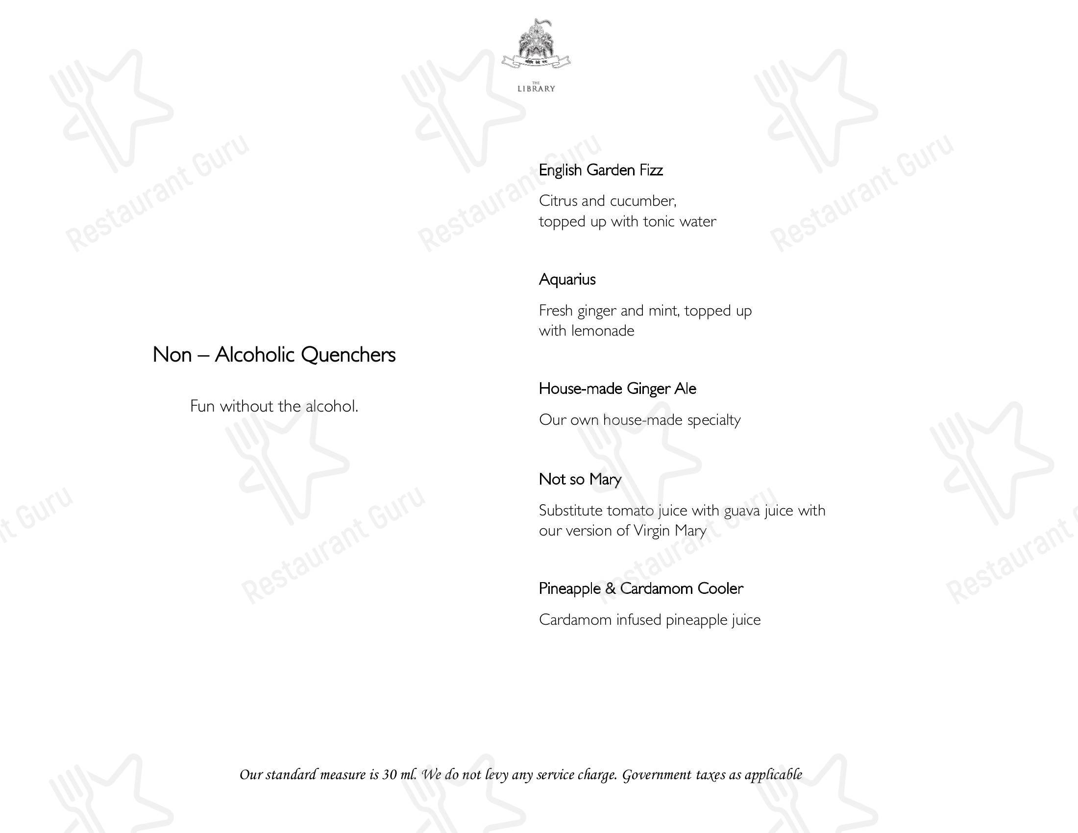 Sheesh Mahal in Udaipur - Menu