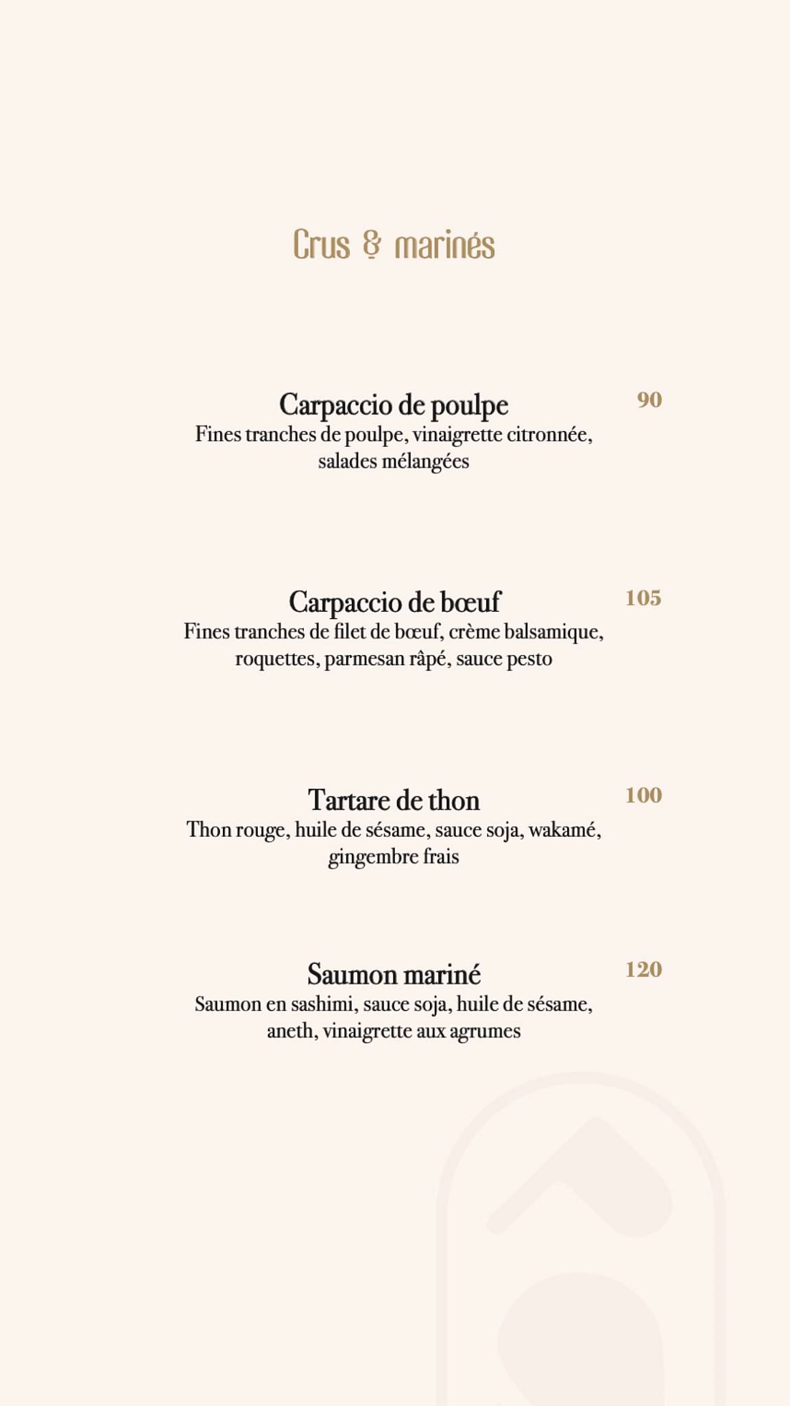 Menu de Shoko Lounge