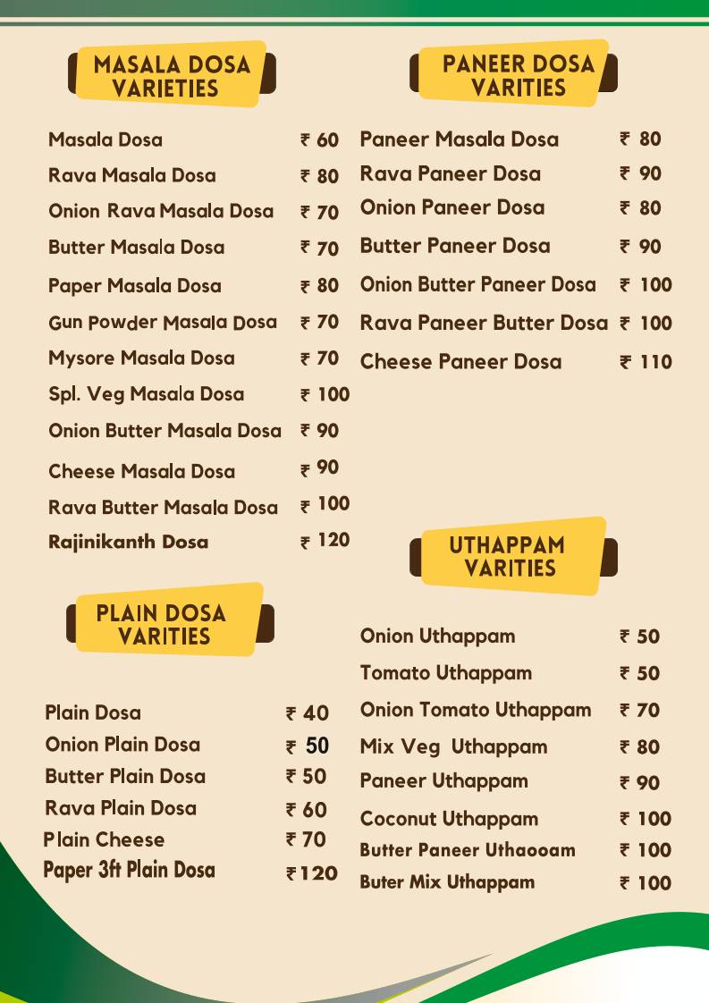 Anna Ka Dukaan Siliguri menu