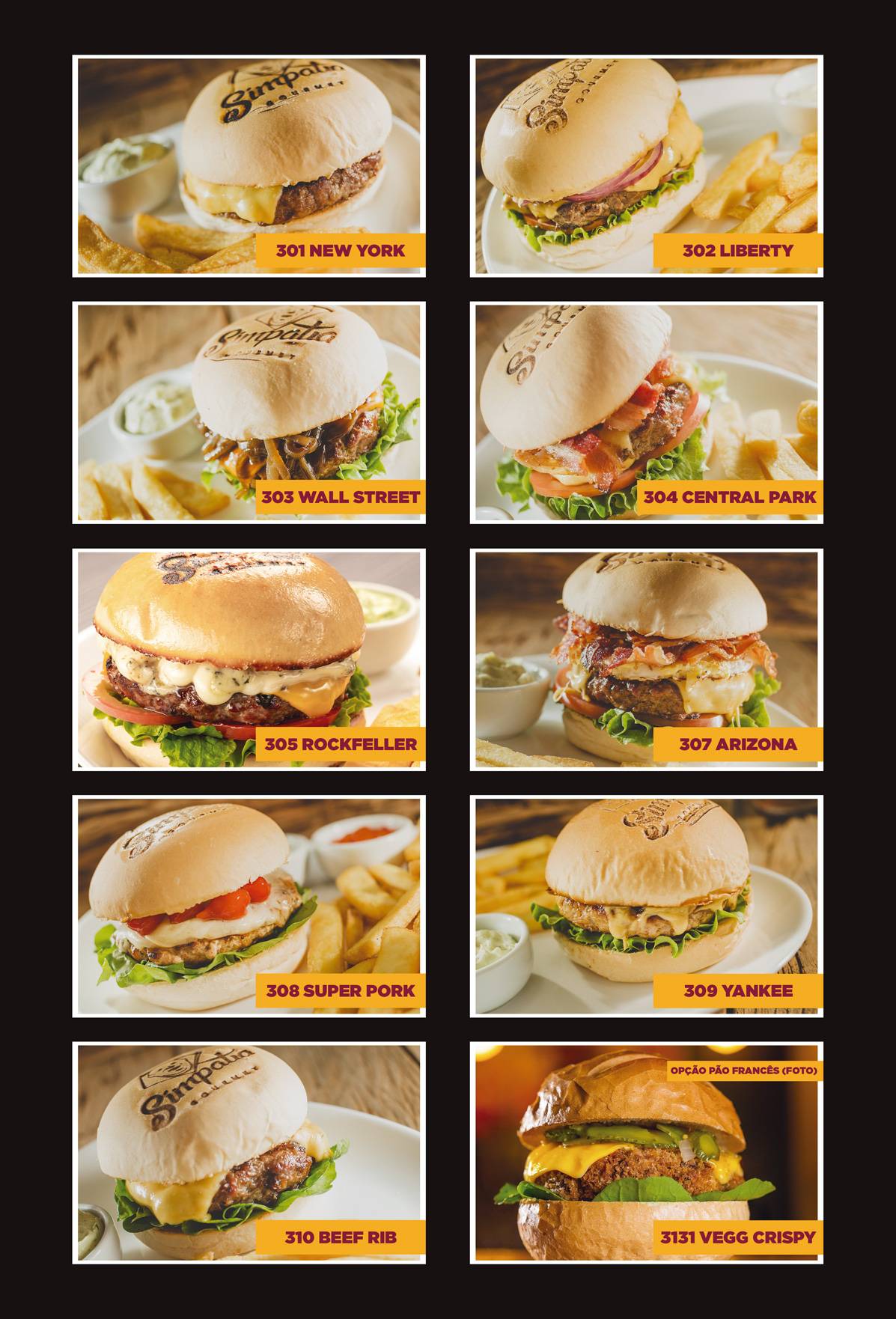 Simpatia Gourmet cardápio