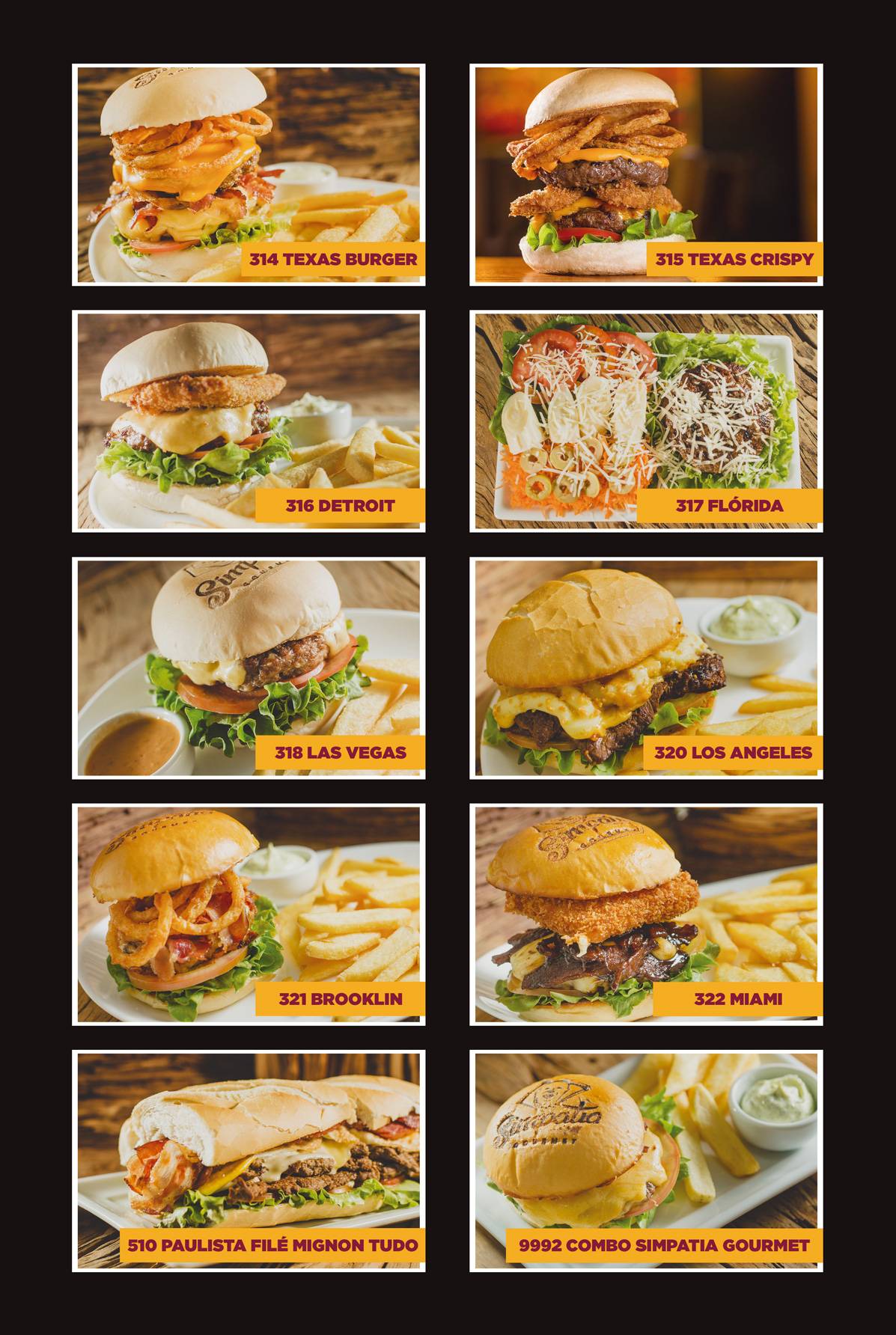 Simpatia Gourmet cardápio