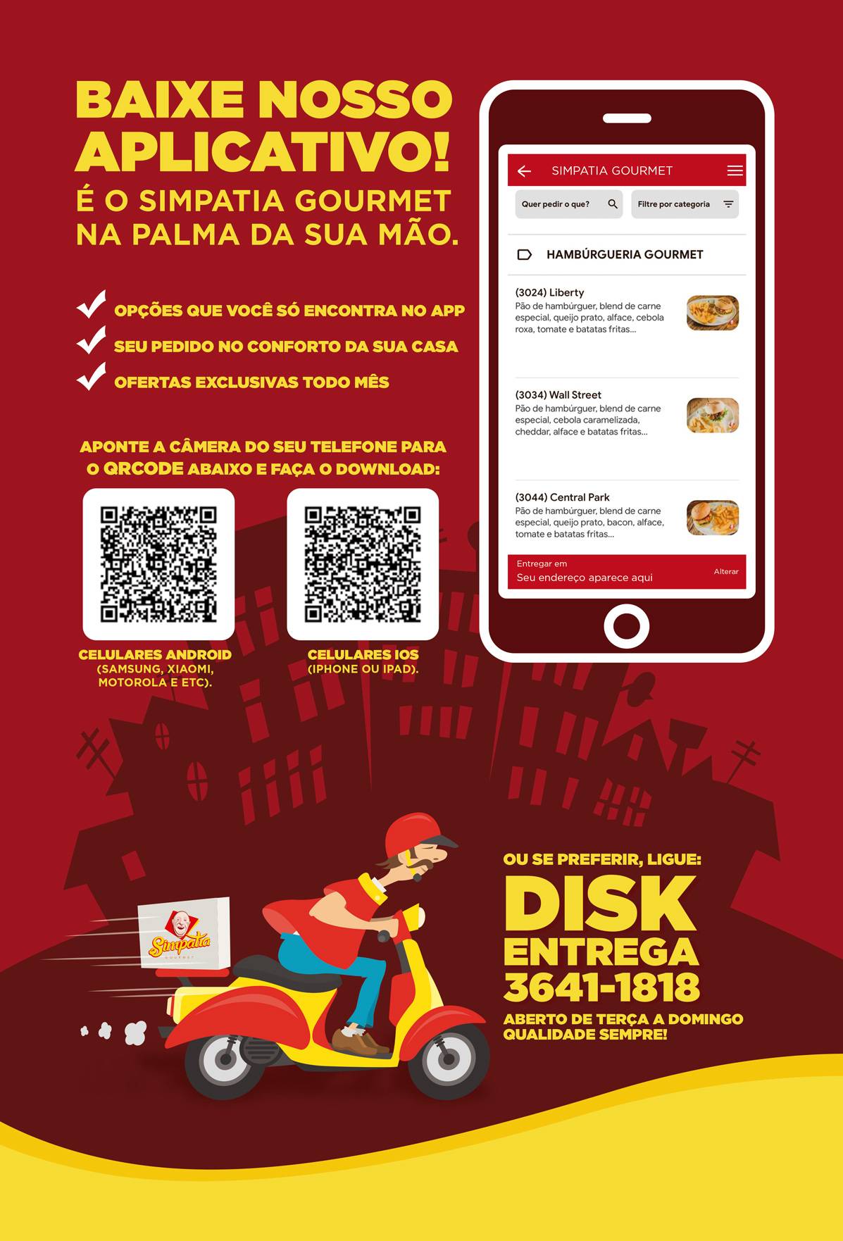Simpatia Gourmet cardápio