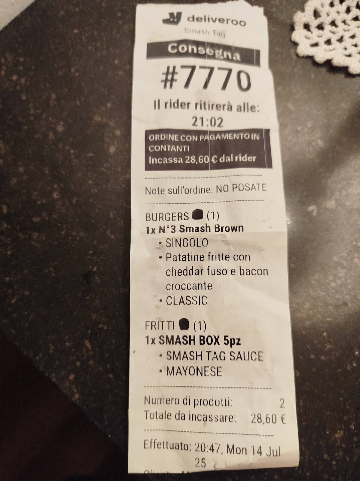 Menu di Smash Tag Piazza Bologna 