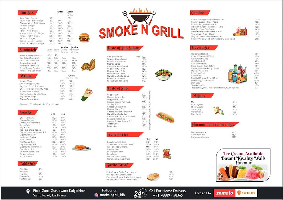 Smoke N Grill menu