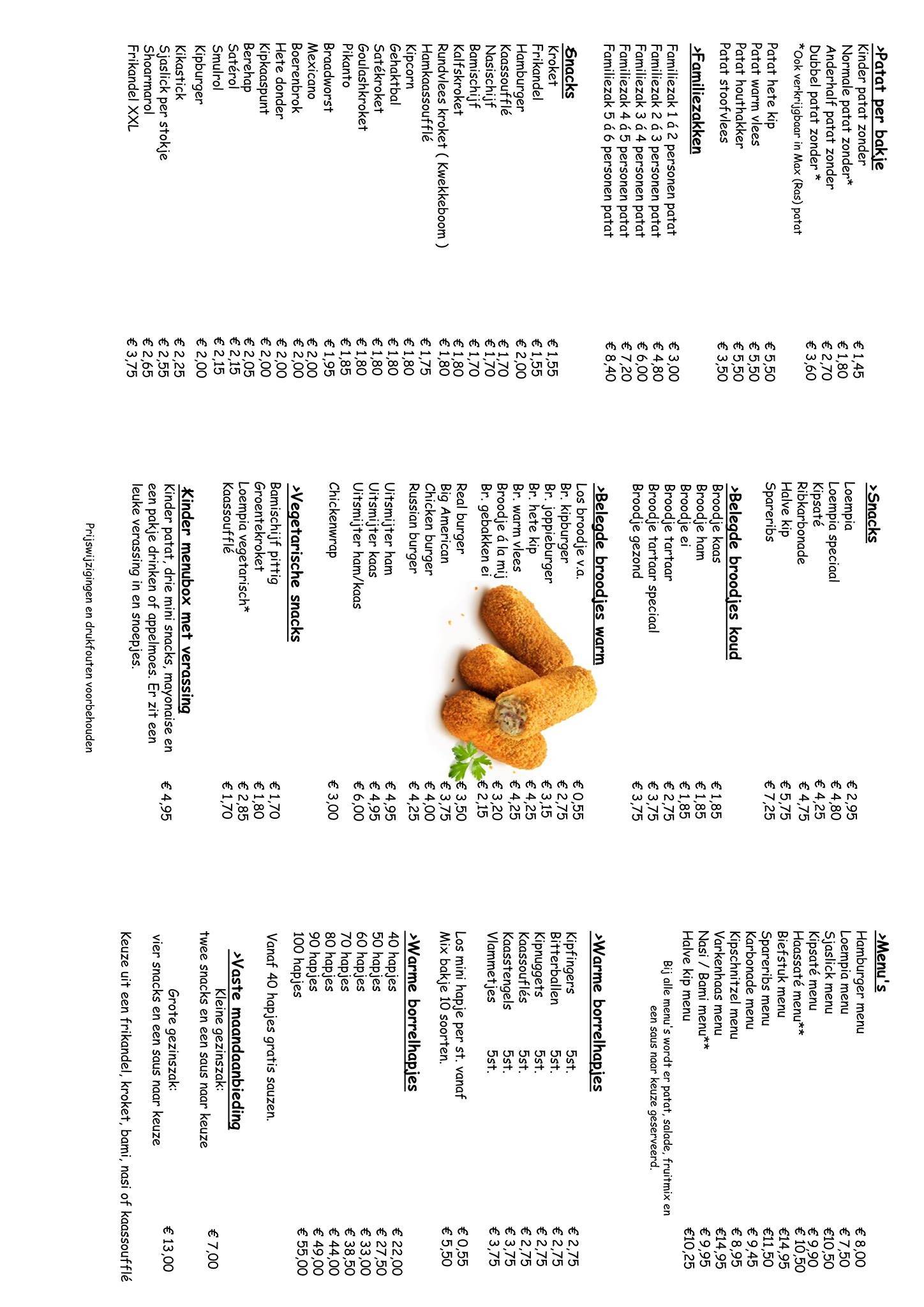 Menu de Snackbar de Klink
