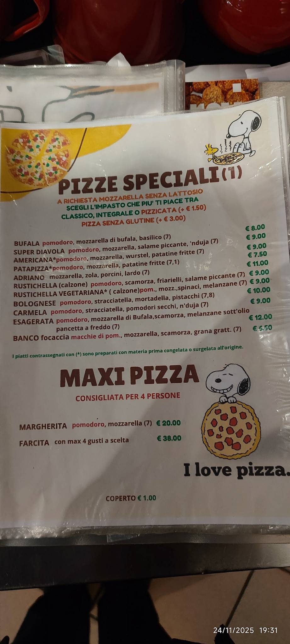Menu di Snoopy Di Caronte Luciano 