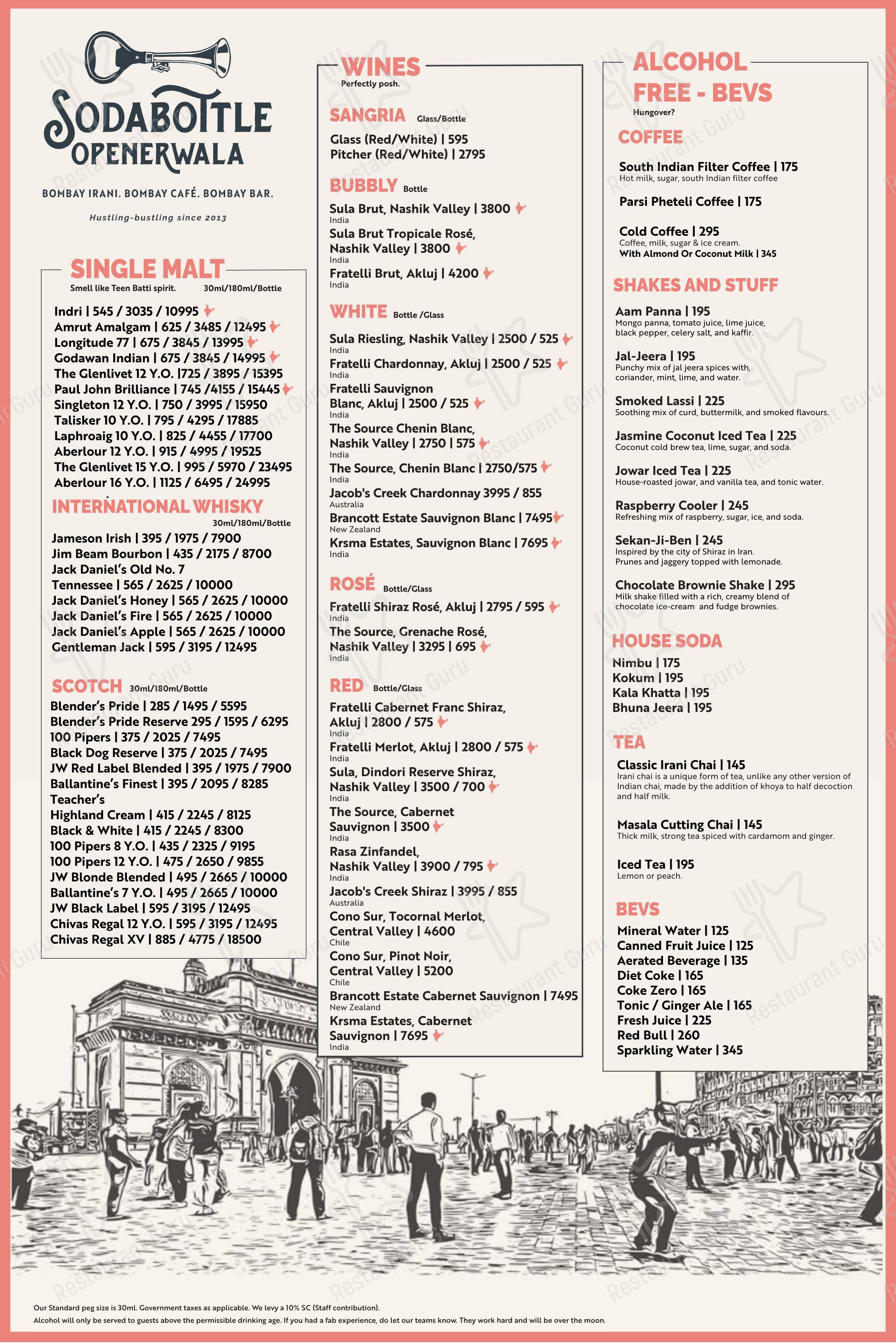 Ночное меню for SodaBottleOpenerWala in Mumbai