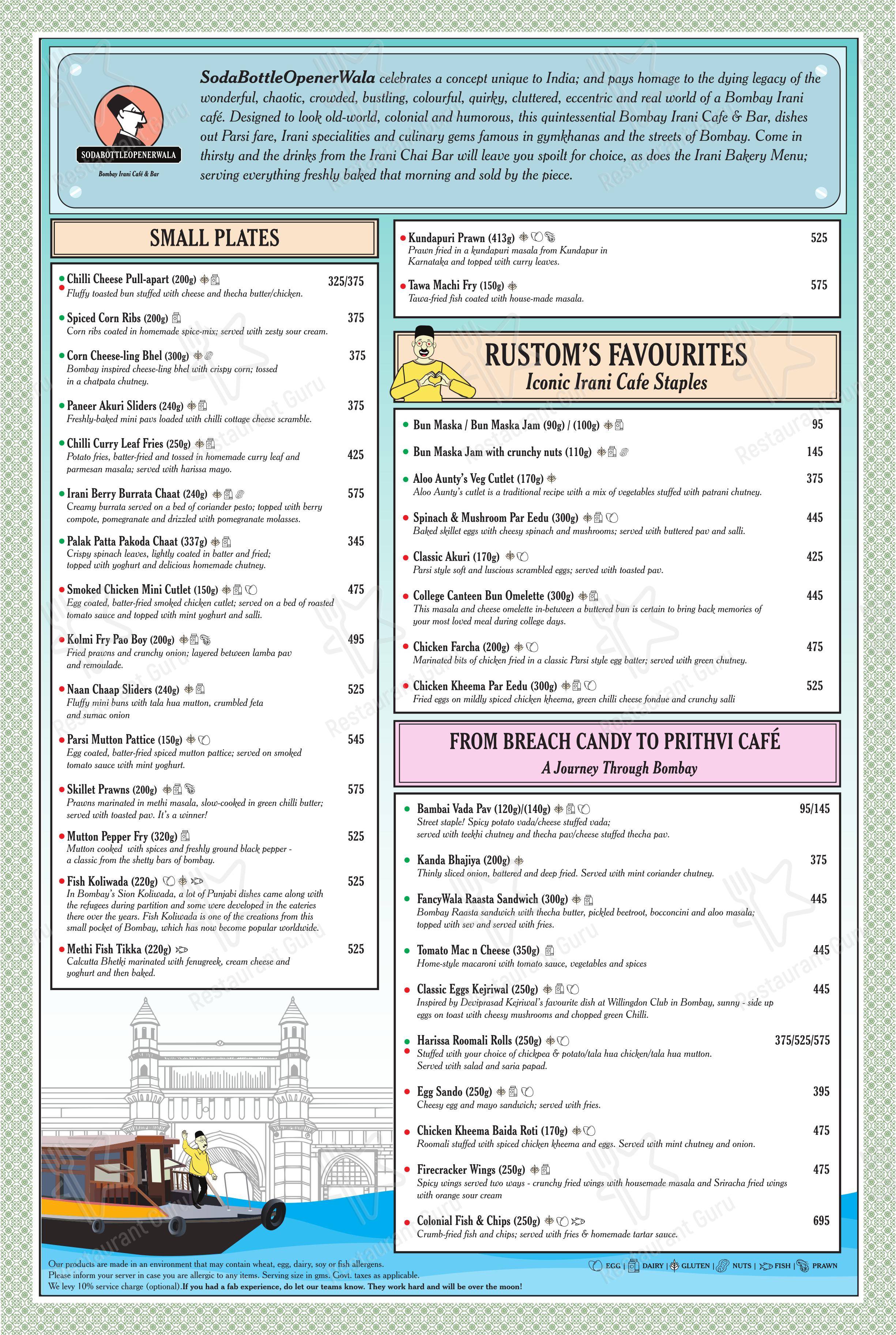 Основное меню for SodaBottleOpenerWala in Mumbai