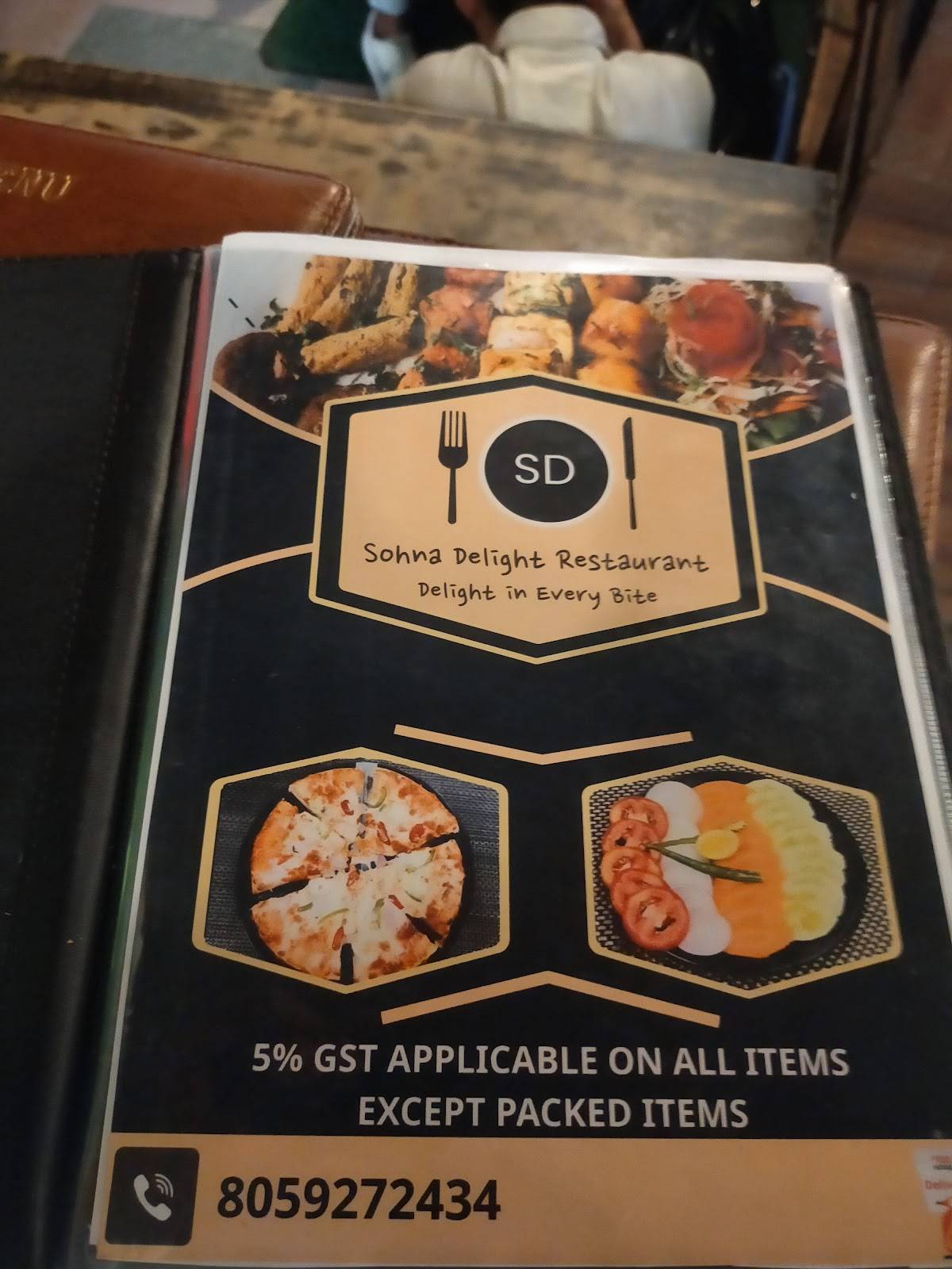 Sohna Delight Restaurant menu