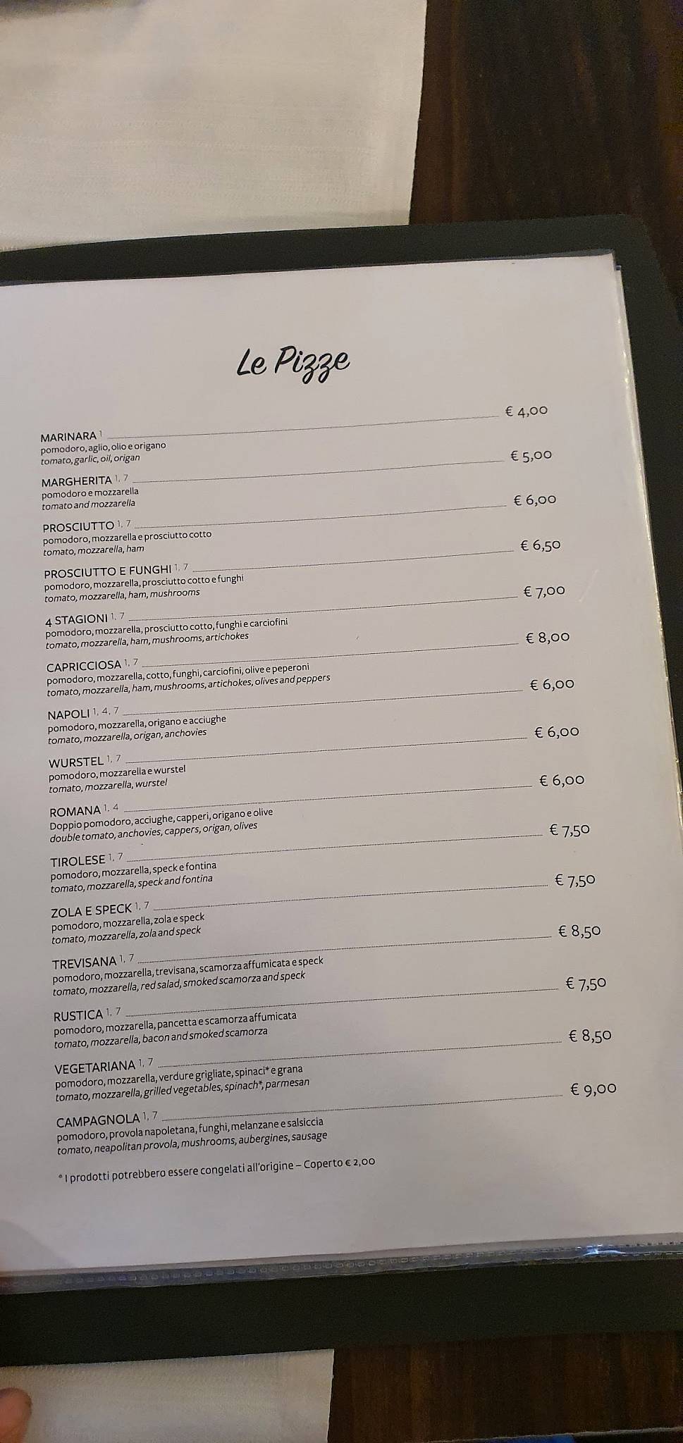 Menu di Ristorante Pizzeria Soleluna2.0 