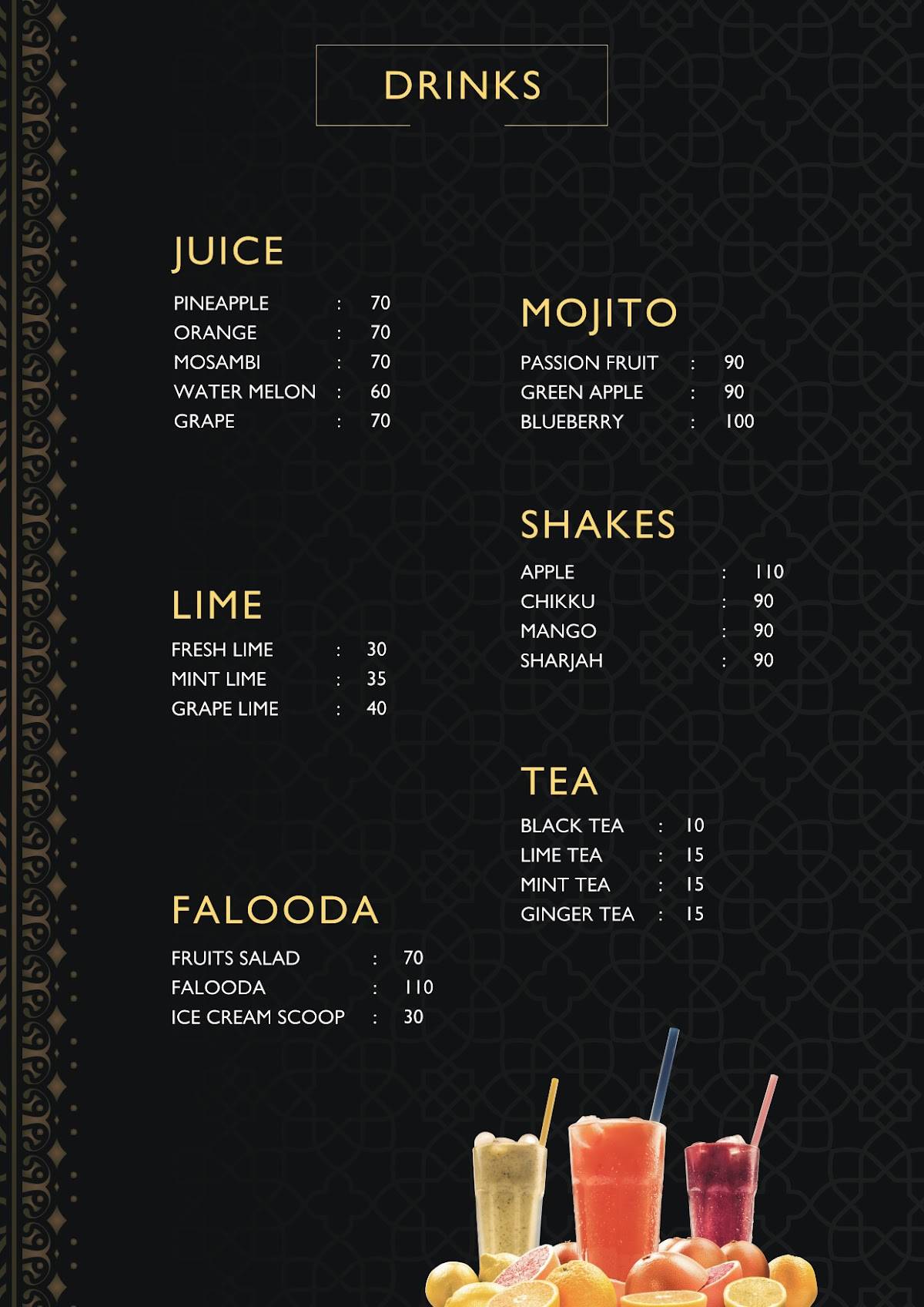 Soofi Mandi menu
