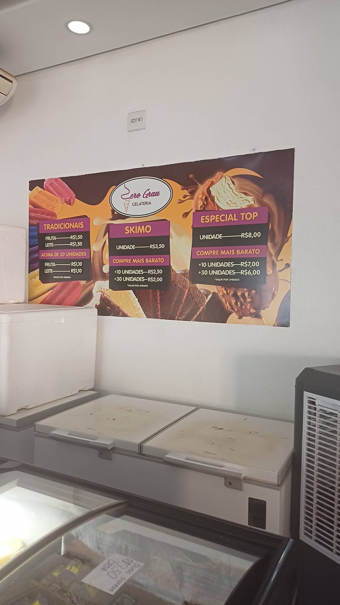 Sorveteria em Ribeirão Preto - Zero Grau Gelateria cardápio