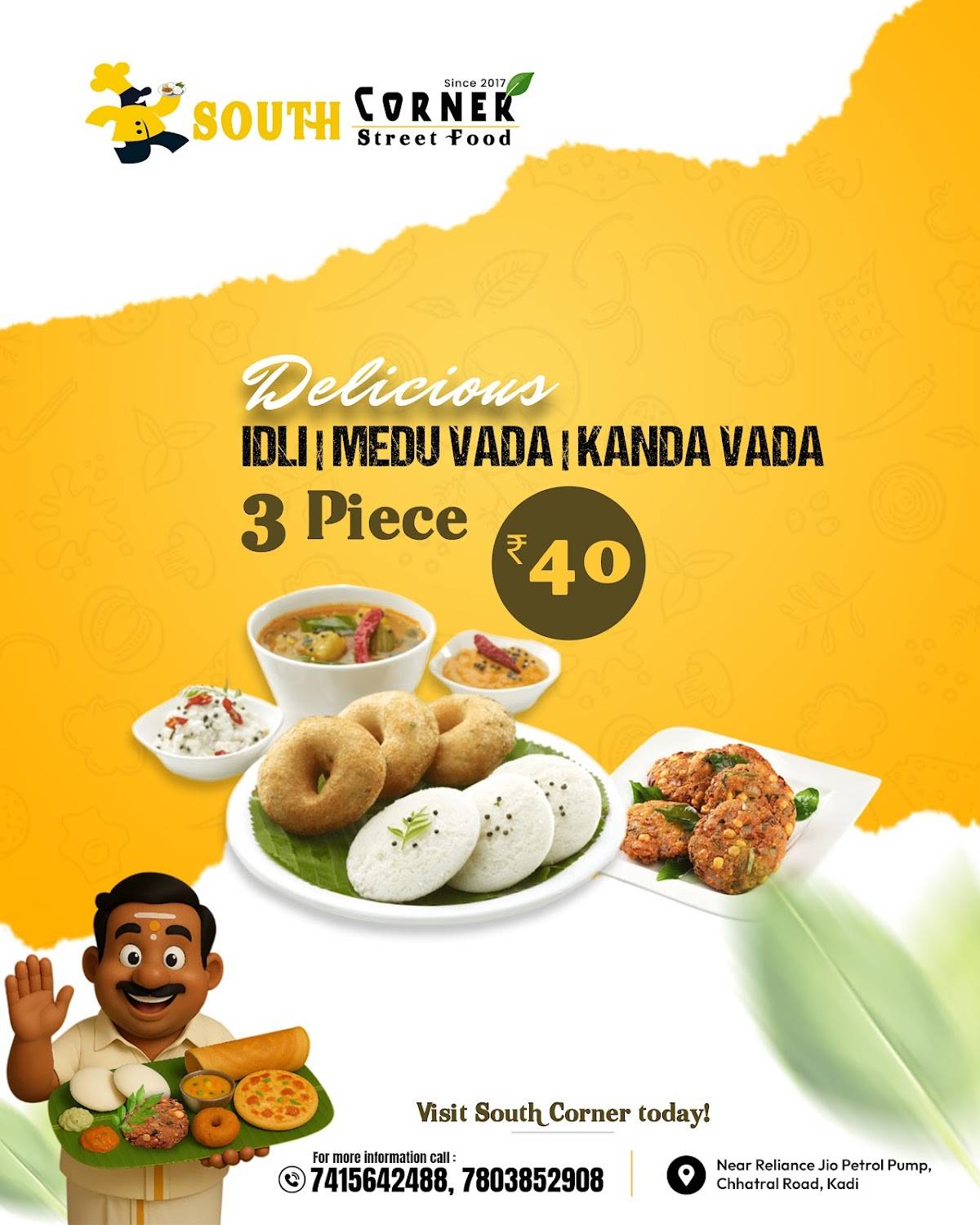 South Corner Streetfood(Idly Sambhar) इडली सांभर menu