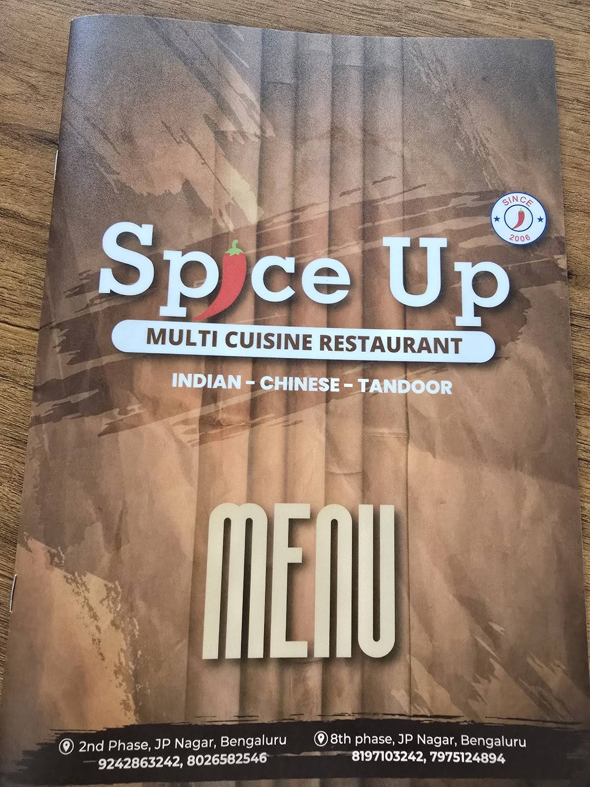 Spice Up (2nd Phase) Jp Nagar menu