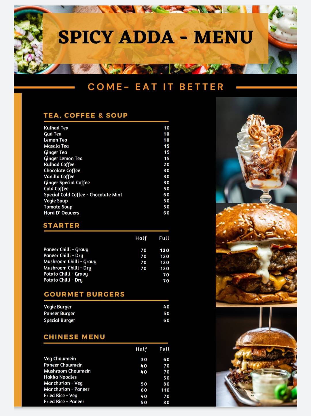 Spicy Adda menu