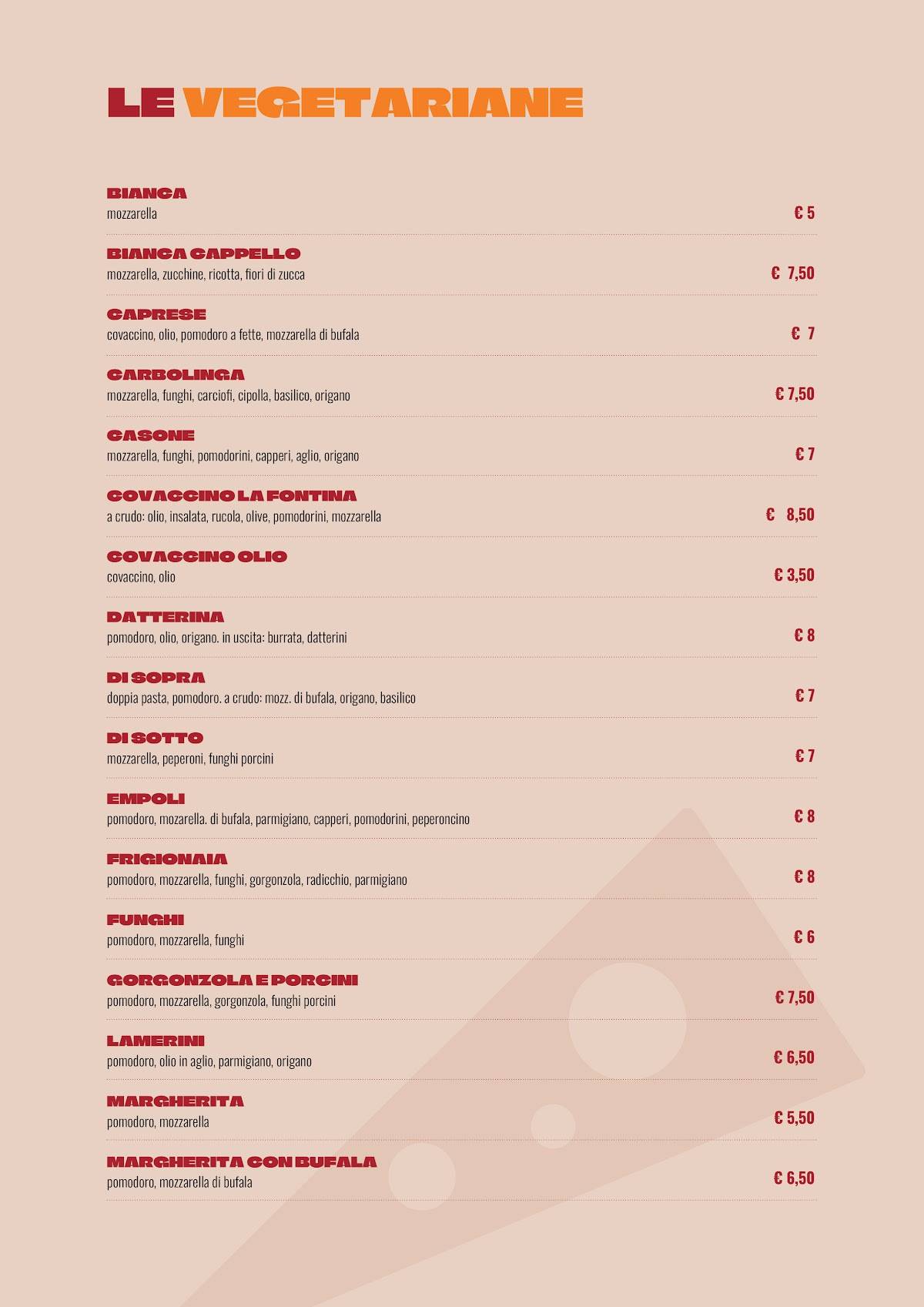 Menu di Spizzettiamo