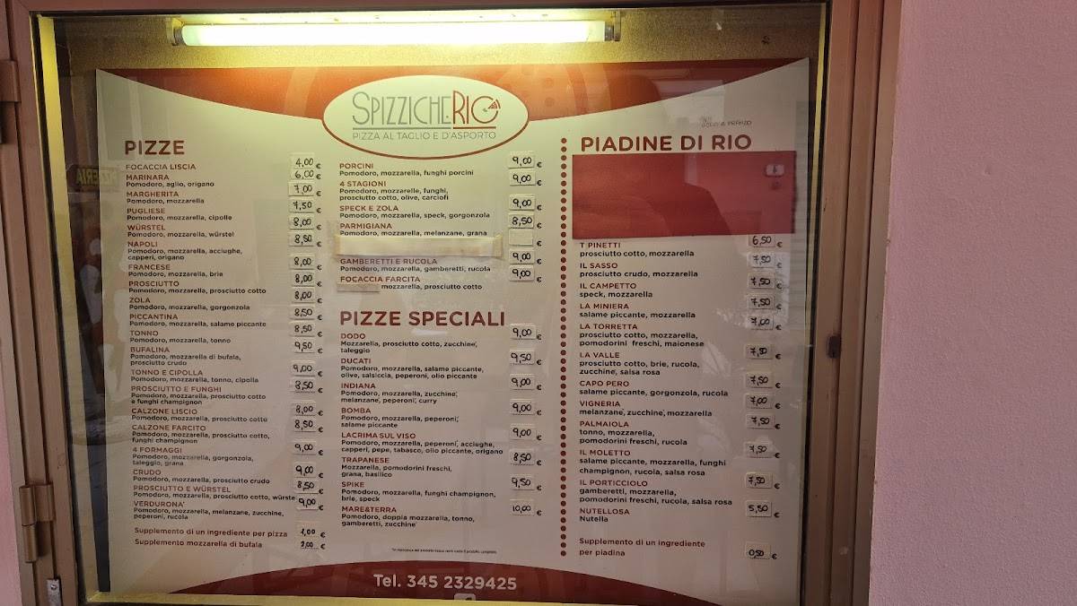 Menu di SpizzicheRio 