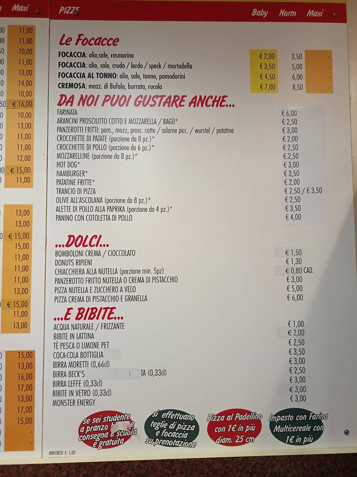 Menu de Spizzikò