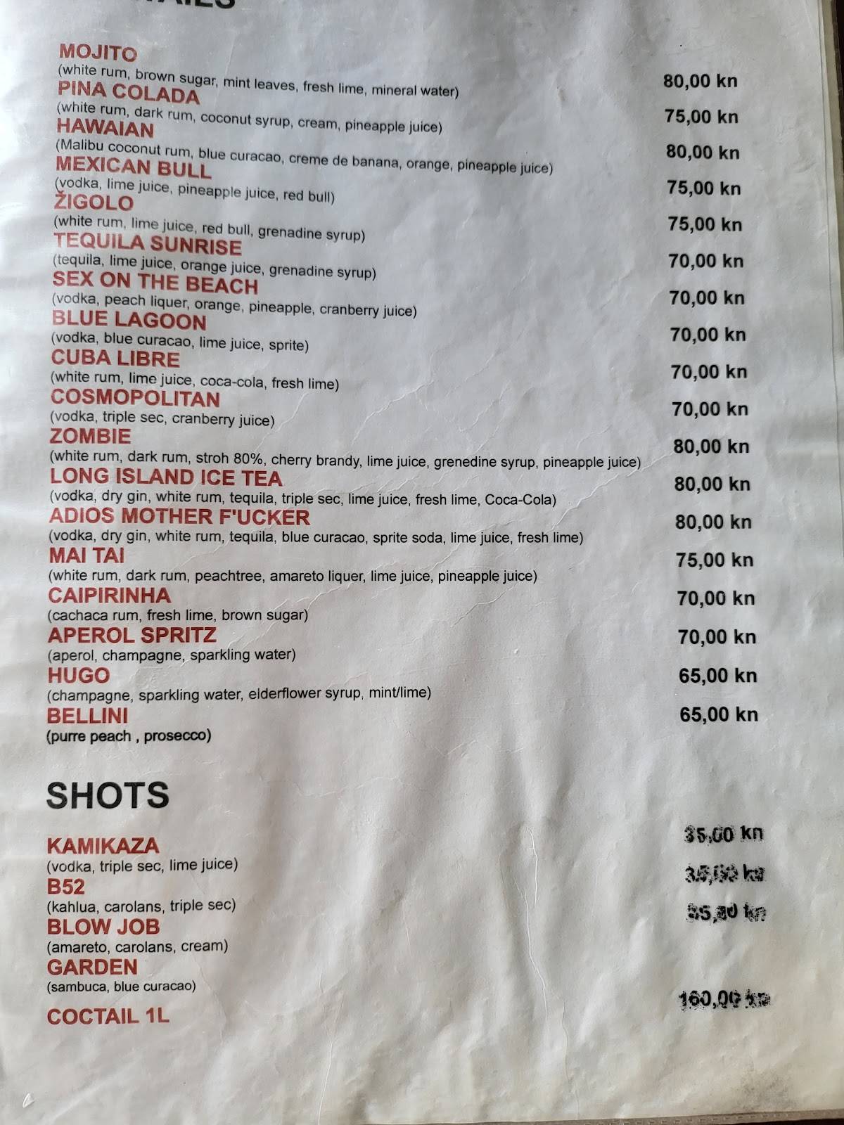 Menu di Kitchen&bar Garden 