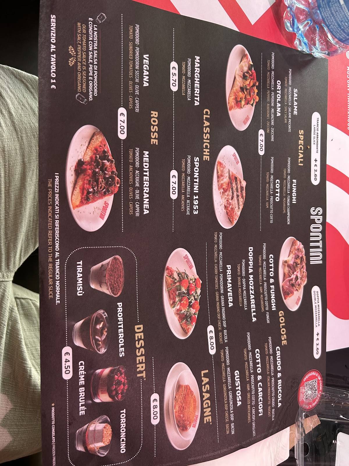Menu di Spontini 