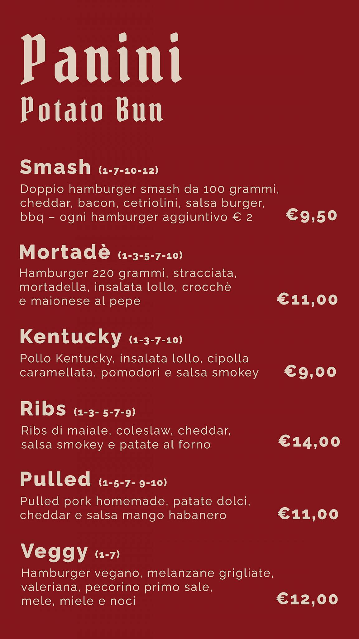 Menu di St. Andrew's vintage beer house 