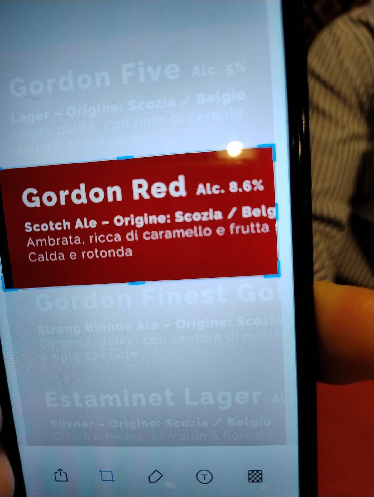 Menu di St. Andrew's vintage beer house 
